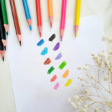 مداد رنگی استوانه ای لوله ای 12 رنگی با کیفیت از برند kmt