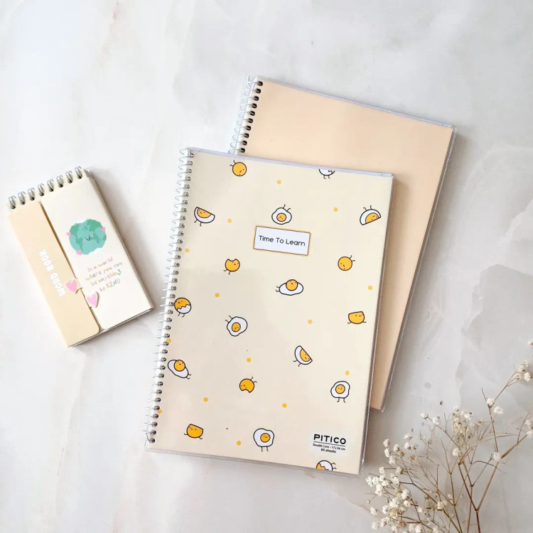 دفتر زبان دوخط انگلیسی ۶۰ برگ فنردار مجلد از برند pitico