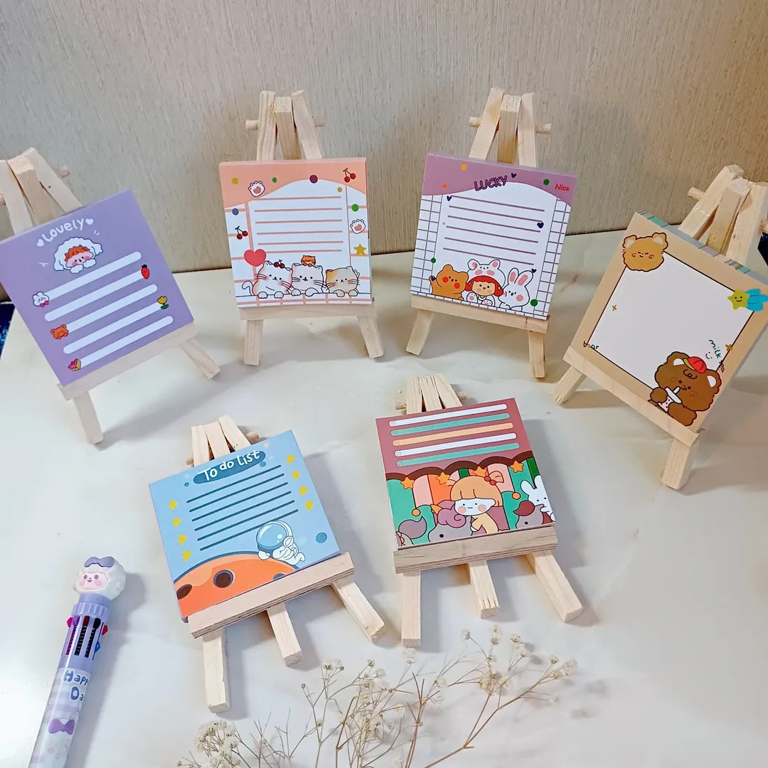 برگه یادداشت و نوت بوم چوبی پایه دار و استند و نگهدارنده موبایل و گوشی