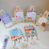 برگه یادداشت و نوت بوم چوبی پایه دار و استند و نگهدارنده موبایل و گوشی