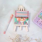 برگه یادداشت و نوت بوم چوبی پایه دار و استند و نگهدارنده موبایل و گوشی