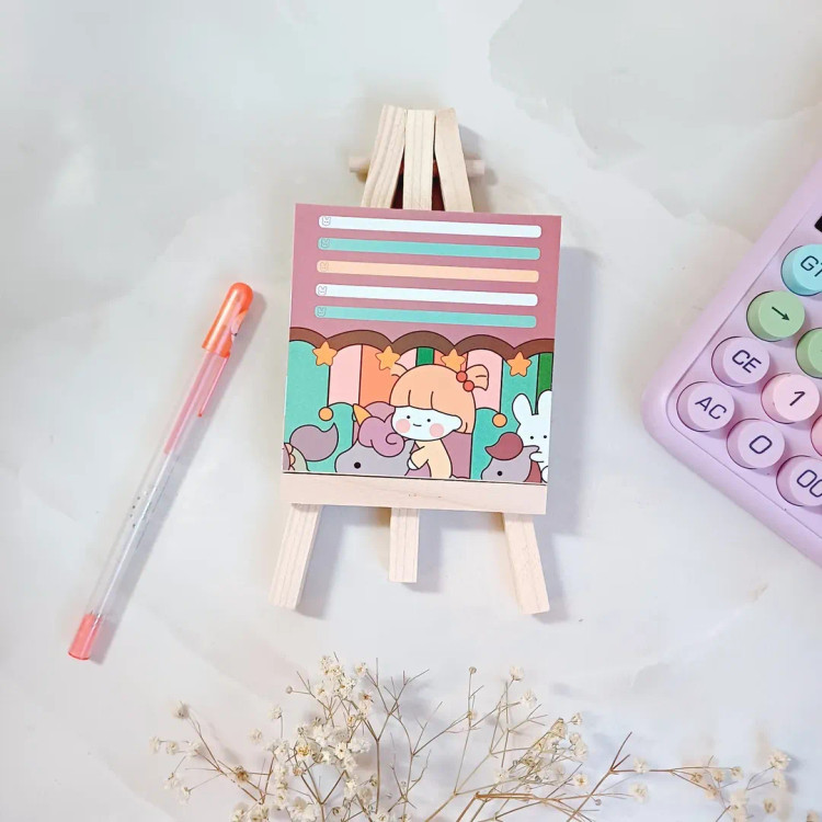 برگه یادداشت و نوت بوم چوبی پایه دار و استند و نگهدارنده موبایل و گوشی