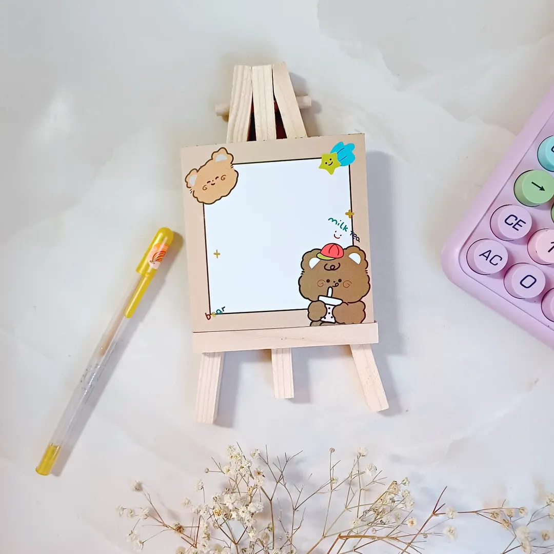 برگه یادداشت و نوت بوم چوبی پایه دار و استند و نگهدارنده موبایل و گوشی