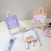 برگه یادداشت استیک نوت و نوت بوم چوبی پایه دار و استند و نگهدارنده موبایل و گوشی