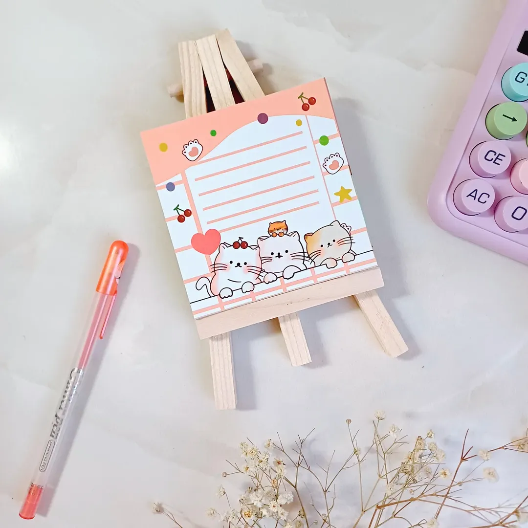 برگه یادداشت و نوت بوم چوبی پایه دار و استند و نگهدارنده موبایل و گوشی