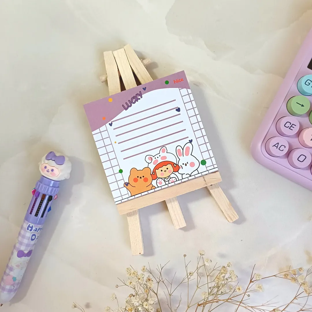 برگه یادداشت و نوت بوم چوبی پایه دار و استند و نگهدارنده موبایل و گوشی