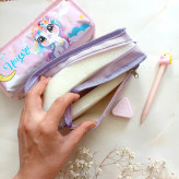 جامدادی دو زیپ طرح یونیکورن ، جامدادی فانتزی دوزیپ مدل اسب تک شاخ