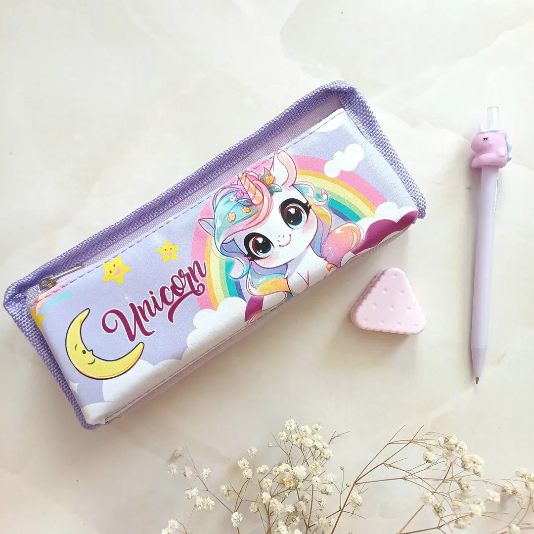 جامدادی دو زیپ طرح یونیکورن ، جامدادی فانتزی دوزیپ مدل اسب تک شاخ