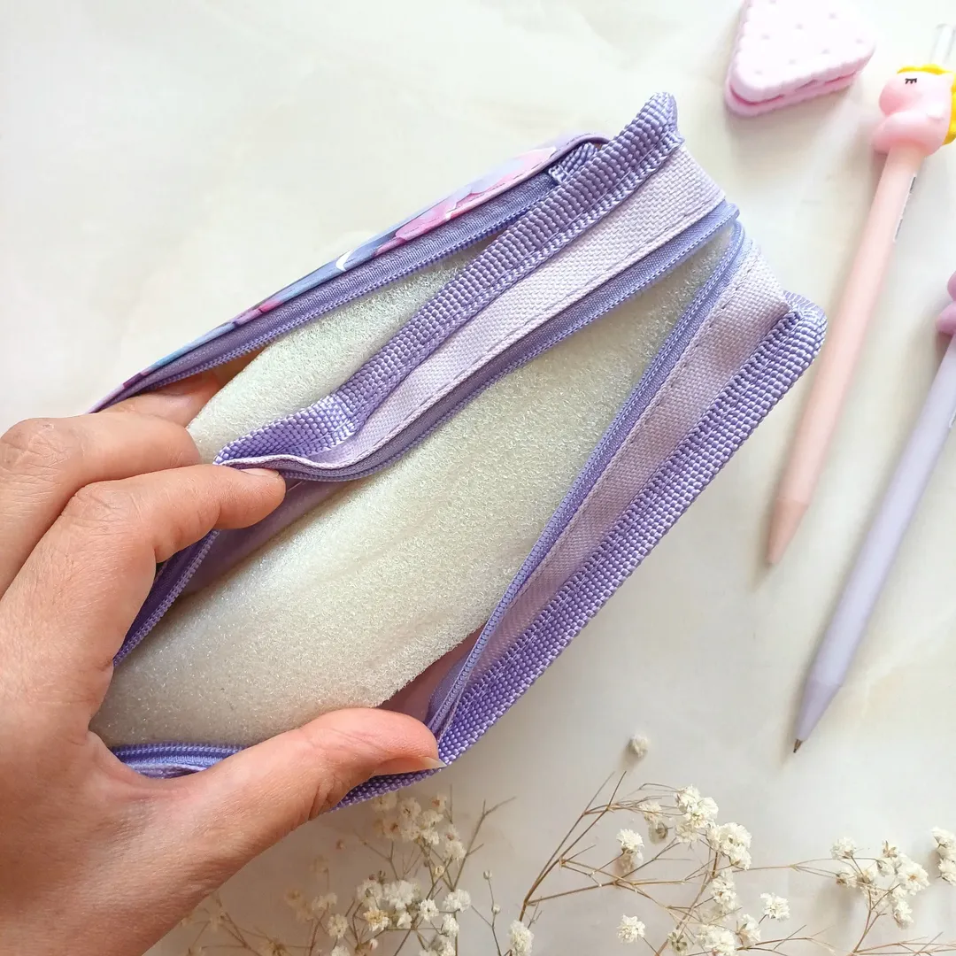 جامدادی برزنتی دو زیپ طرح یونیکورن ، جامدادی فانتزی دوزیپ مدل اسب تک شاخ