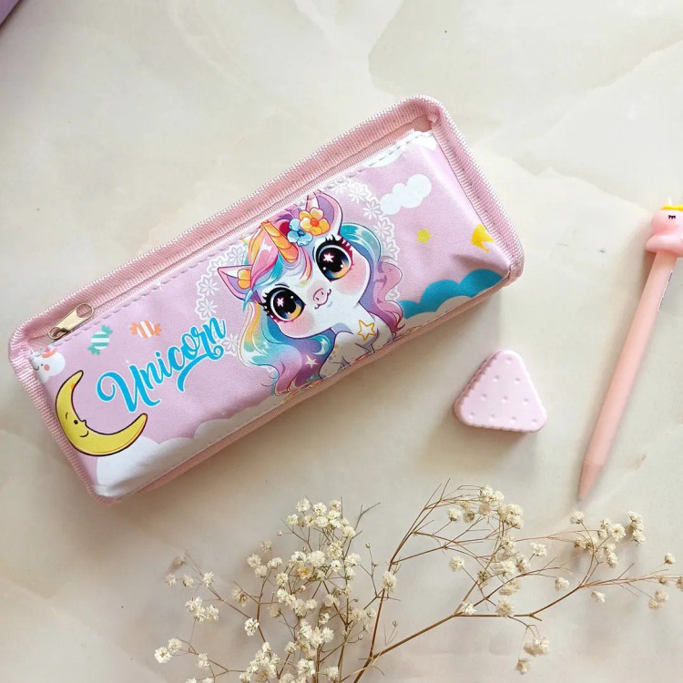 جامدادی دو زیپ طرح یونیکورن ، جامدادی فانتزی دوزیپ مدل اسب تکشاخ