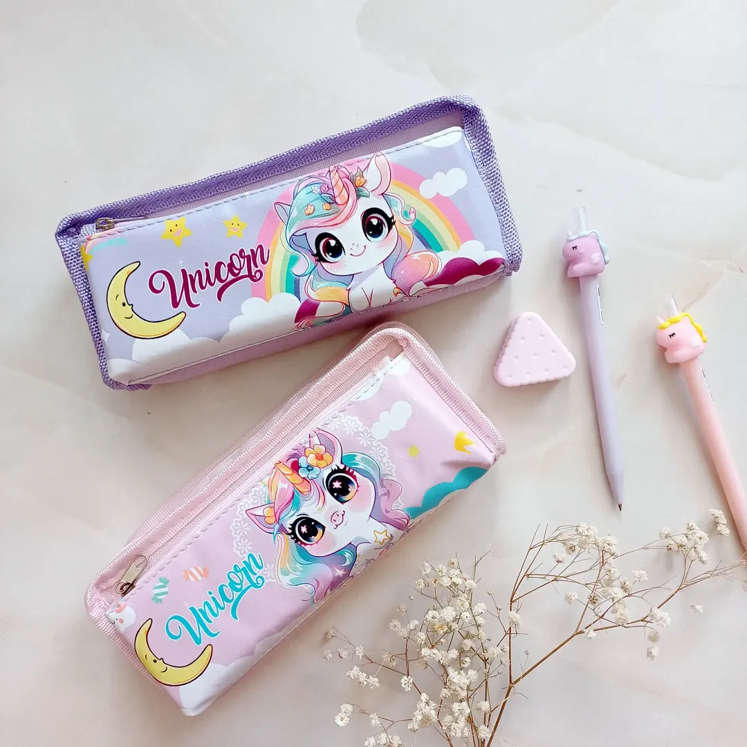 جامدادی دو زیپ طرح یونیکورن ، جامدادی فانتزی دوزیپ مدل اسب تک شاخ