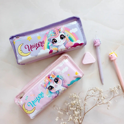 جامدادی دو زیپ طرح یونیکورن ، جامدادی فانتزی دوزیپ مدل اسب تک شاخ