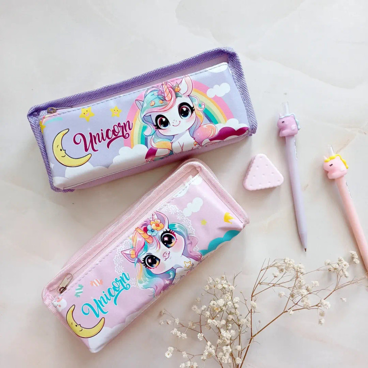 جامدادی دو زیپ طرح یونیکورن ، جامدادی فانتزی دوزیپ مدل اسب تک شاخ