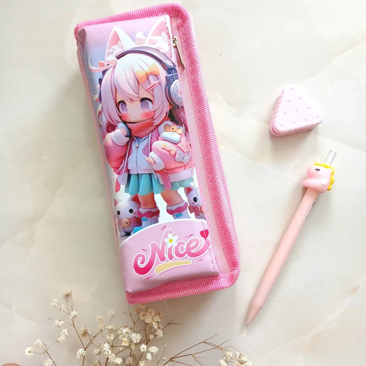 جامدادی دو زیپ مدل دختر نایس انیمه ، جامدادی دوزیپ دخترونه فانتزی برزنتی