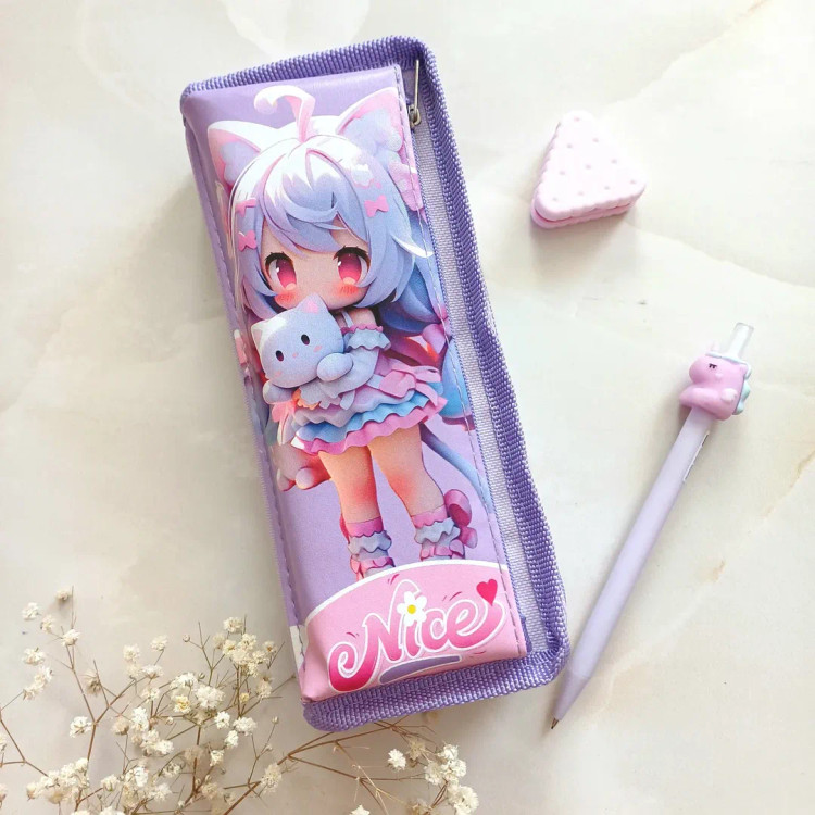 جامدادی دو زیپ مدل دختر نایس انیمه ، جامدادی دوزیپ دخترونه فانتزی برزنتی