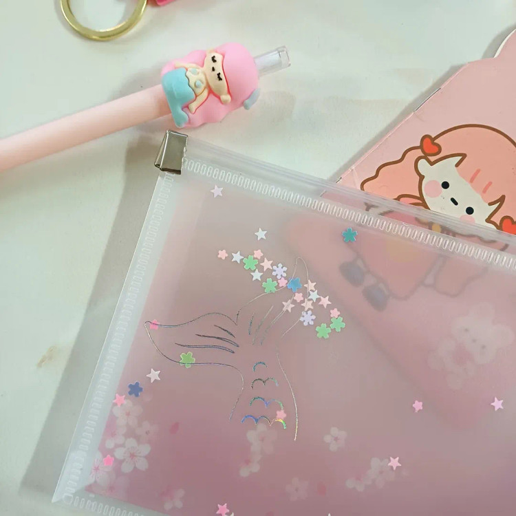 پوشه و کاور زیپ کیپ سایز ملخی b6 آکواریومی مدل پری دریایی جنس خشک محکم