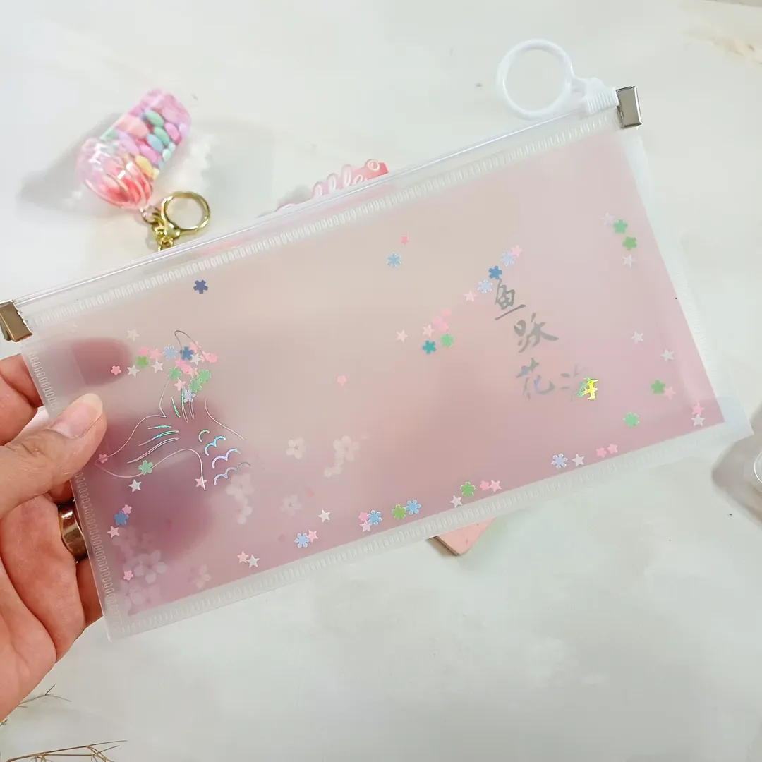 پوشه و کاور زیپ کیپ  زیپدار سایز ملخی b6 آکواریومی مدل پری دریایی جنس خشک محکم