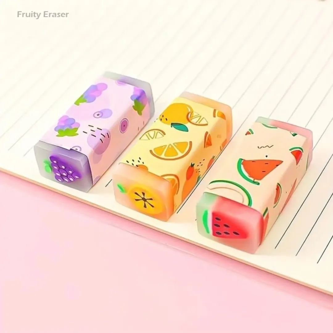 پاک کن ژله ای مغزدار طرح میوه ، پاکن هندوانه انگور پرتقال ، گیفت حرف م و پ