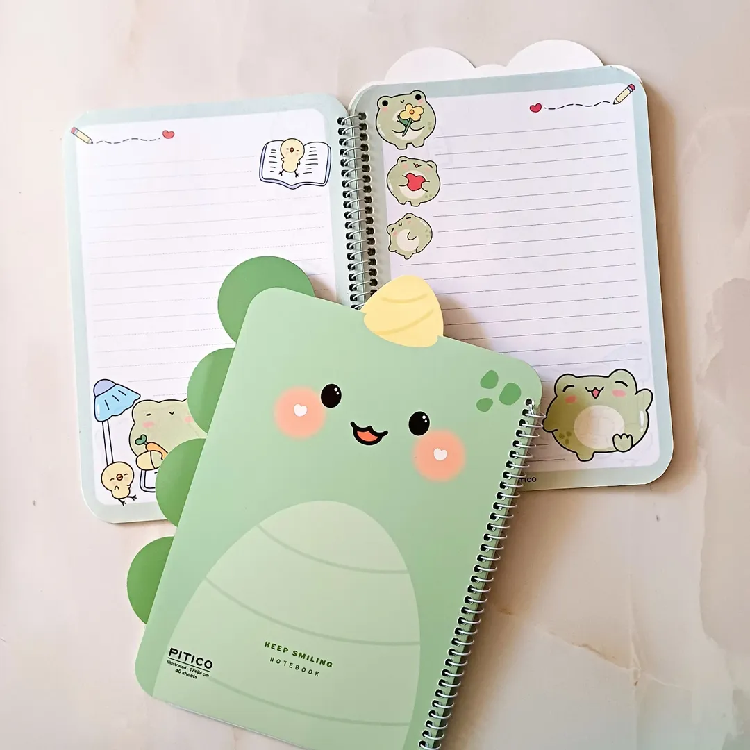 دفتر مشق حاشیه رنگی طرحدار فنردار مدل حیوانات گوش دار ۴۰ برگ از برگ پیتیکو ، دفتر املا ، دیکته