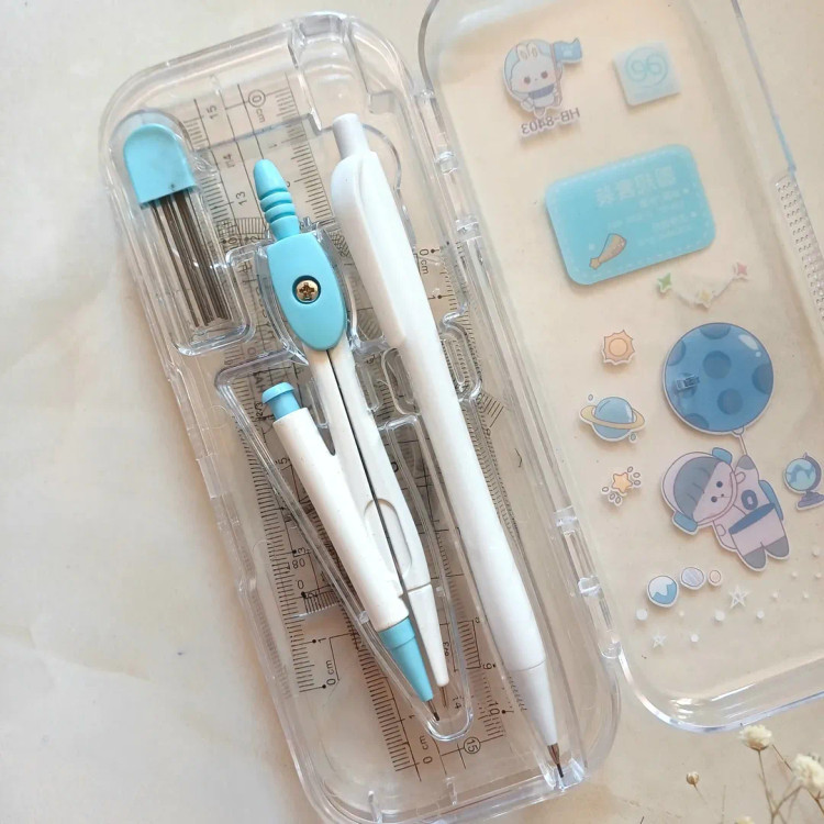 ست رسم و ست پرگار نقاله گونیا خط کش مدل فضانورد فانتزی ، ست ریاضی