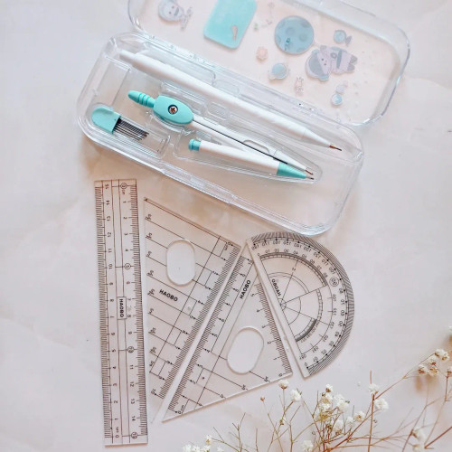 ست رسم و ست پرگار نقاله گونیا خط کش مدل فضانورد فانتزی ، ست ریاضی