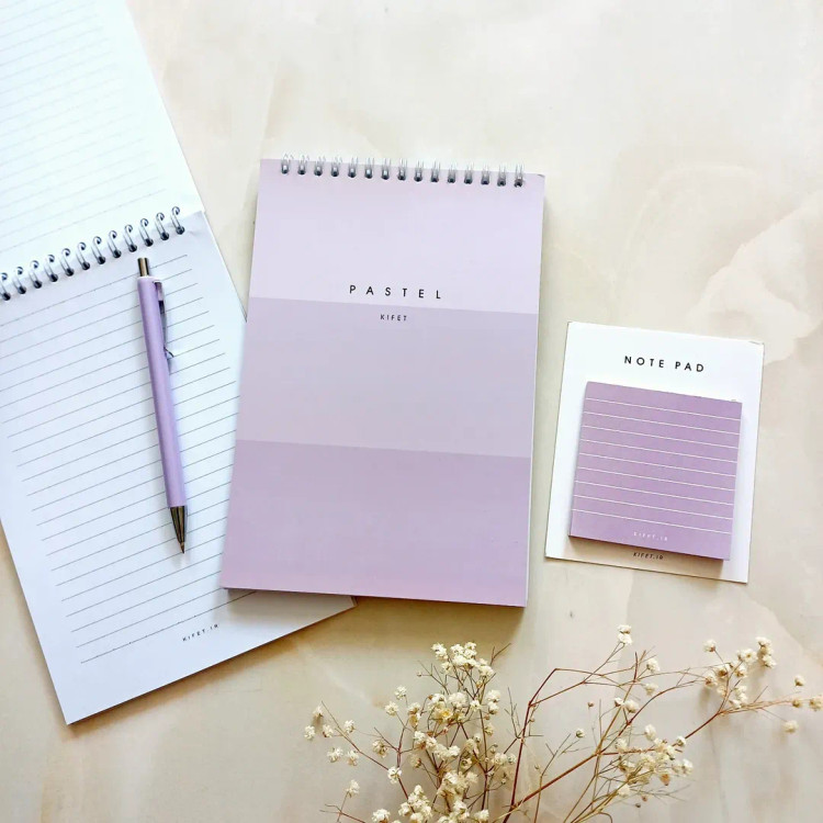 دفتر جزوه نویسی دانشجویی پاستلی فنر از بالا مدل پنتون 60 برگ از برند کیفت kifet