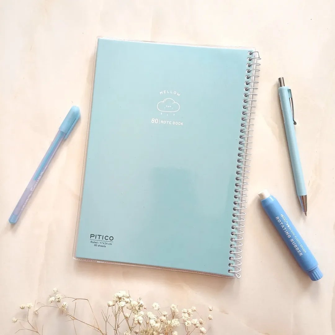 دفتر مشق ساده مجلد خط دار پاستیلی 80 برگ از برند پیتیکو