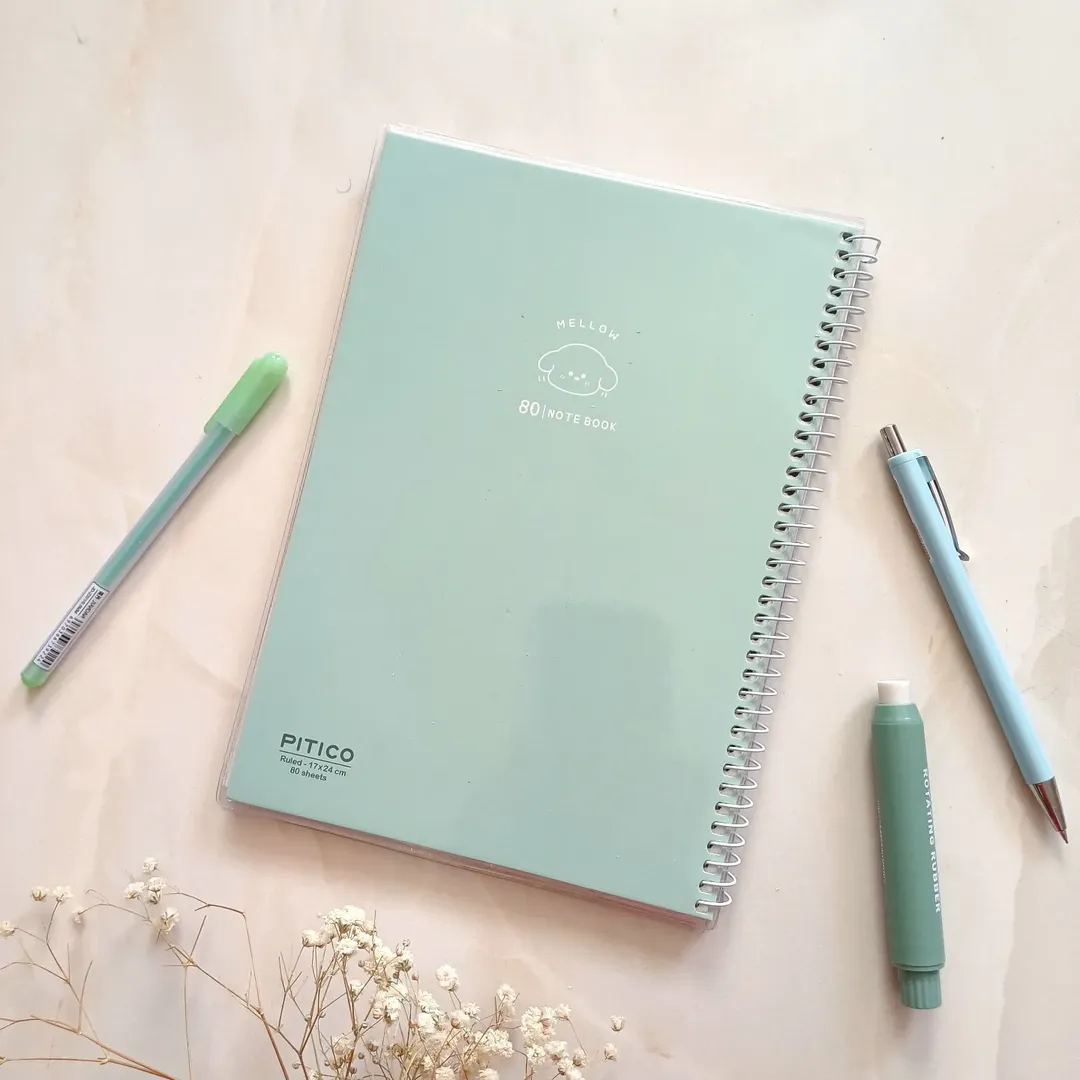 دفتر مشق ساده مجلد خطدار پاستلی 80 برگ از برند پیتیکو