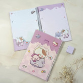 دفتر مشق خط دار حاشیه رنگی طرحدار فنردار ۴۰ برگ مجلد از برند پیتیکو ، دفتر املا و دیکته فانتزی کیوت