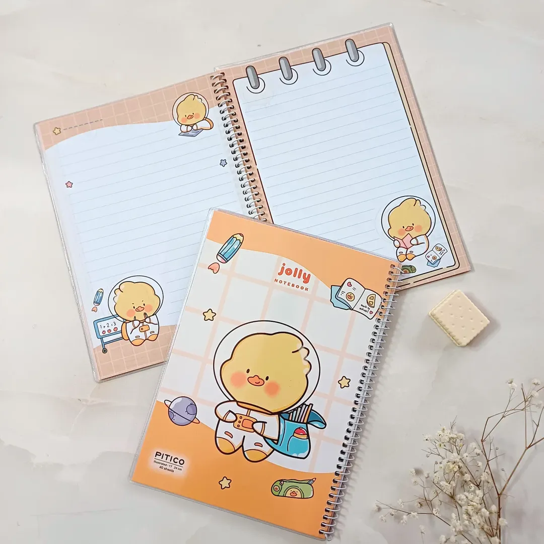 دفتر مشق مجلد خط دار 40 برگ فانتزی حاشیه رنگی پیتیکو