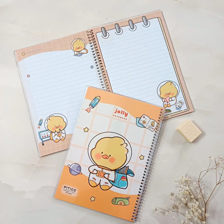 دفتر مشق مجلد خط دار 40 برگ فانتزی حاشیه رنگی پیتیکو