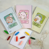 دفتر نقاشی مجلد فنری 60برگ از برند پیتیکو دفتر فنری فانتزی حیوانات کیوت