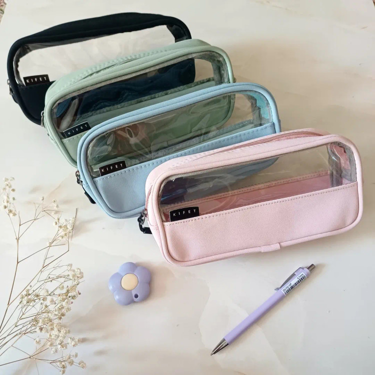 جامدادی نیمه طلقی پاستلی جامدادی دانشجویی سایز بزرگ از برند کیفت kifet