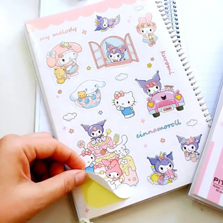 دفتر مجلد فنری 60 برگ کرومی ملودی استیکردار