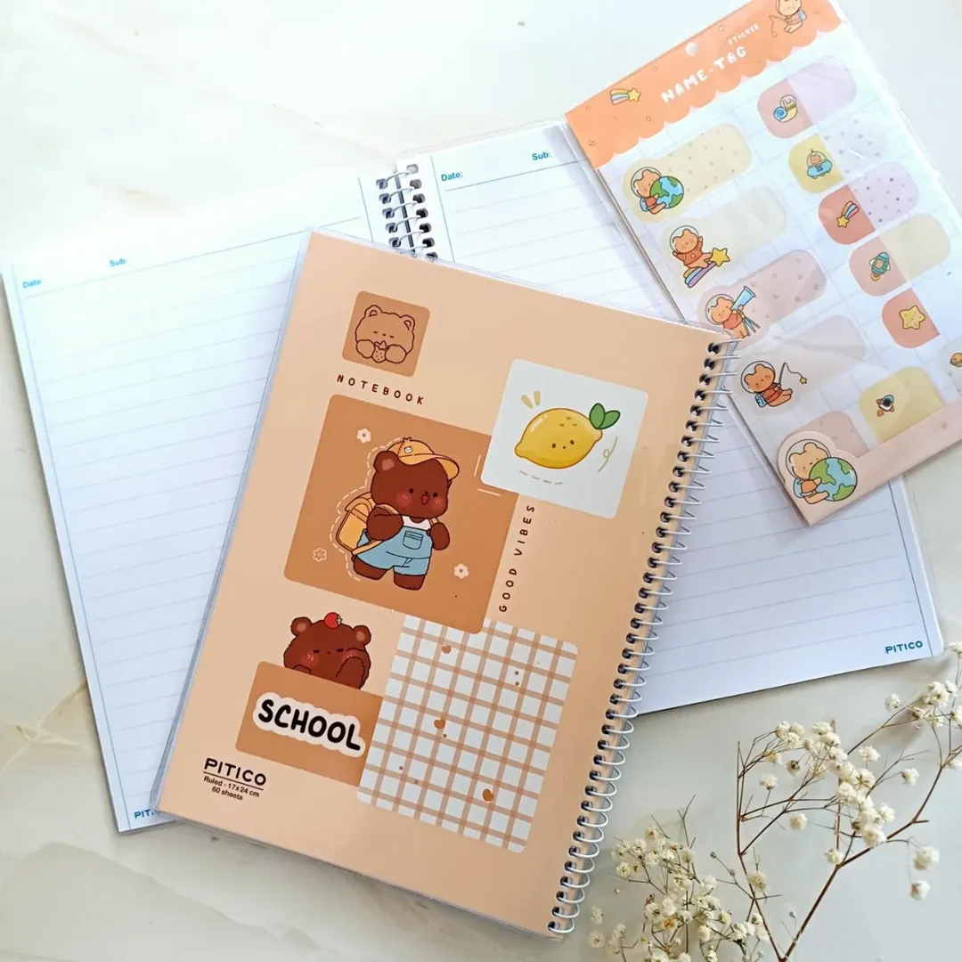 دفتر مشق خط دار مجلد فانتزی مدل فانتزی 60برگ از برند پیتیکو دفتر سیمی کیوت