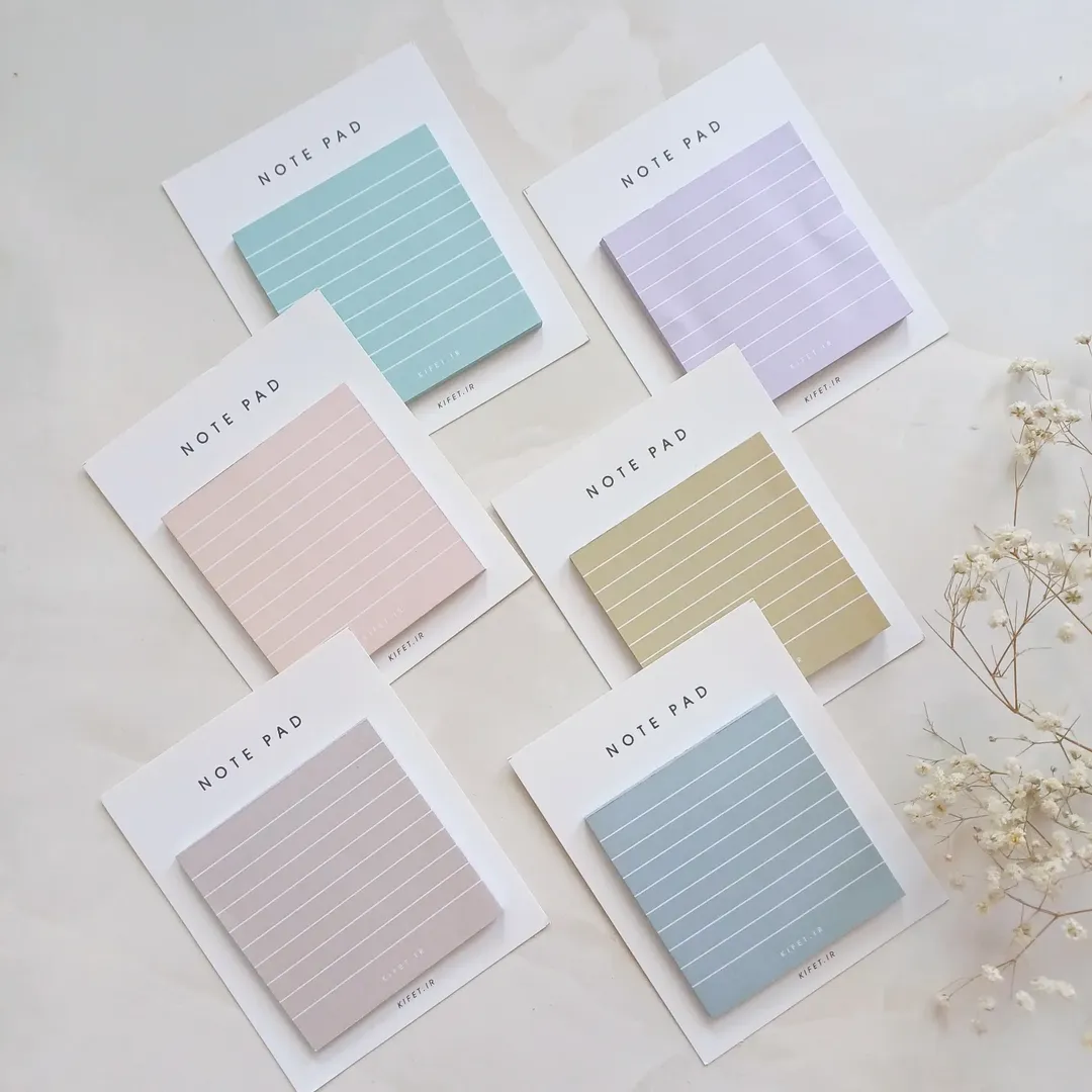 برگه یادداشت نوت پد خط دار پاستلی  نود از برند کیفت