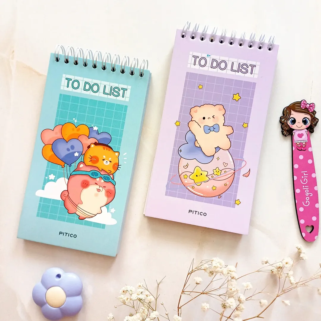 دفترچه یادداشت و تودولیست فانتزی حاشیه رنگی کیوت بزرگ از برند پیتیکو