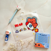 پوشه و جامدادی زیپ کیپ فانتزی سایز a5 مدل فضانوردان کیوت ، کاور آ۵ زیپ دار