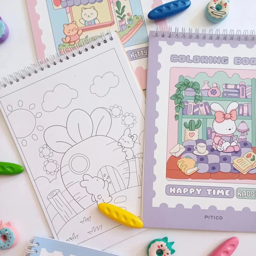 دفتر رنگ آمیزی کودکان مدل کیوت از برند پیتیکو