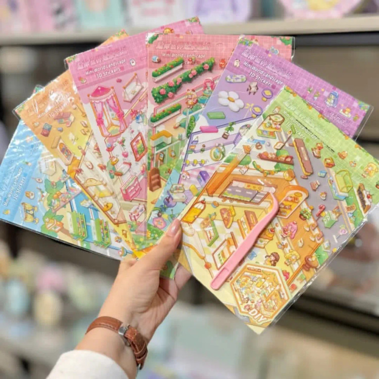 استیکر سه بعدی ، استیکر 3بعدی چیدمان اتاق پنس دار