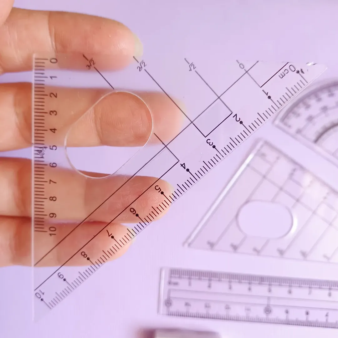 ست خطکش گونیا نقاله و پاکن