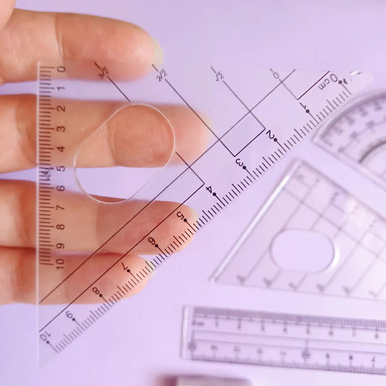 ست خطکش گونیا نقاله و پاکن