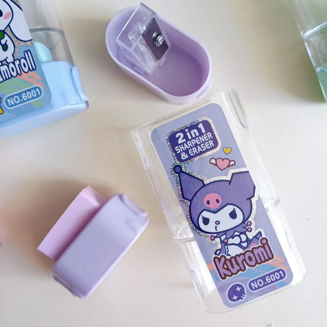 پاک کن تراش مخزندار فانتزی مدل کرومی و ملودی ، پاکن همراه تراش