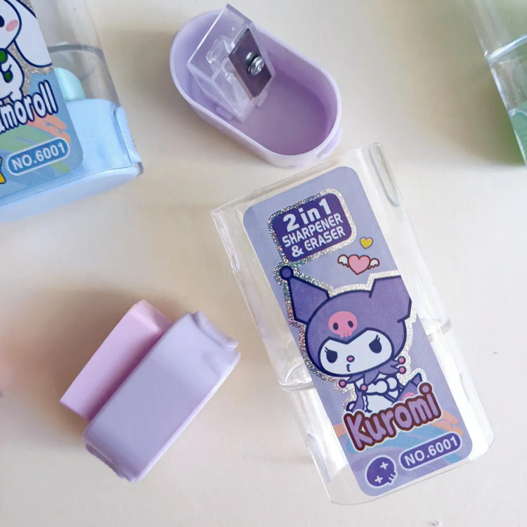 پاک کن تراش مخزندار فانتزی مدل کرومی و ملودی ، پاکن همراه تراش