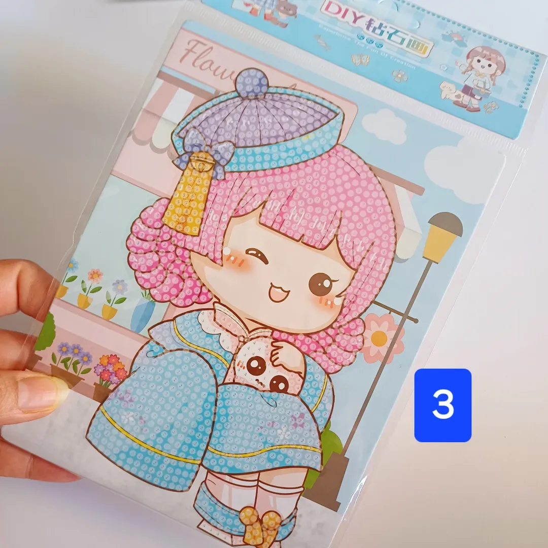 نقاشی الماسی مدل دختر انیمه فانتزی دخترونه