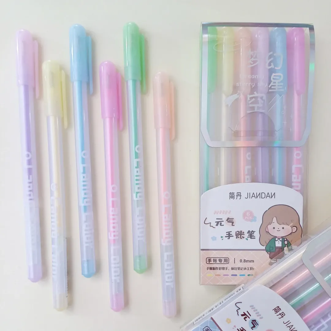 خودکار ۶ رنگ پاستلی از برند جیاندان jiandan