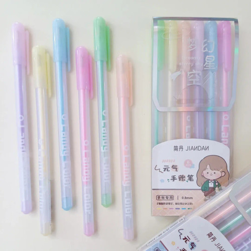 خودکار ۶ رنگ پاستلی از برند جیاندان jiandan