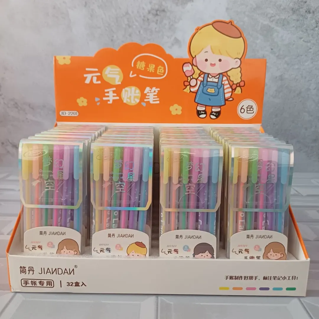خودکار ۶ رنگی پاستلی از برند جیاندان jiandan