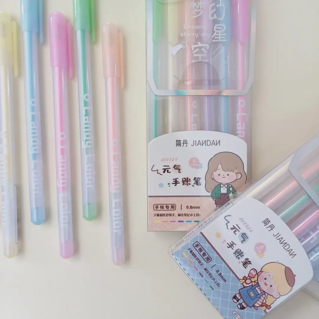 خودکار ۶ رنگ پاستیلی از برند جیاندان jiandan