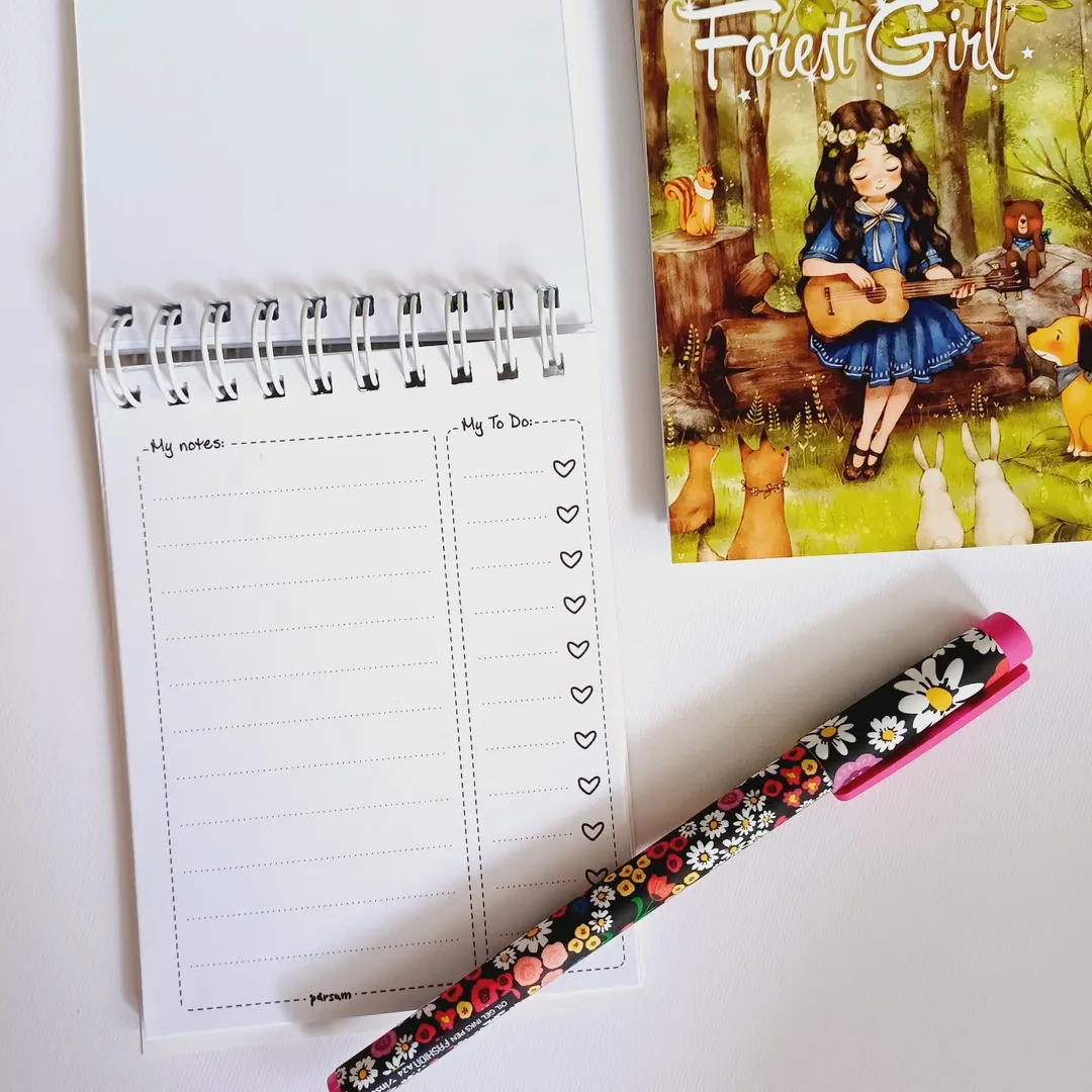 دفترچه یادداشت و تودولیست طرح دخترجنگل todo todolist